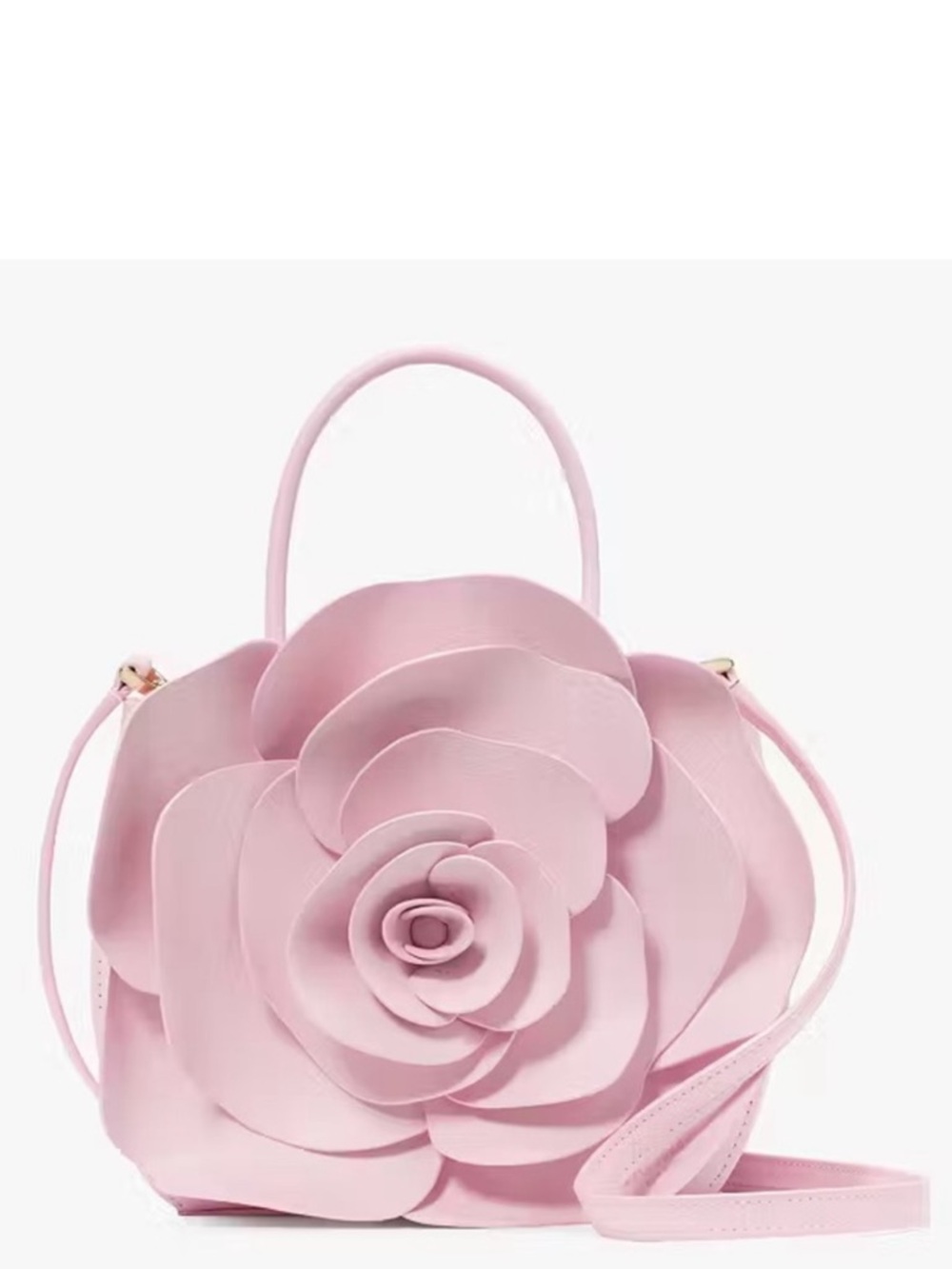 ♠️Kate Spade Flora 3D Rose Leather Tote Crossbody Bag, Pink Horizon NEW NWT